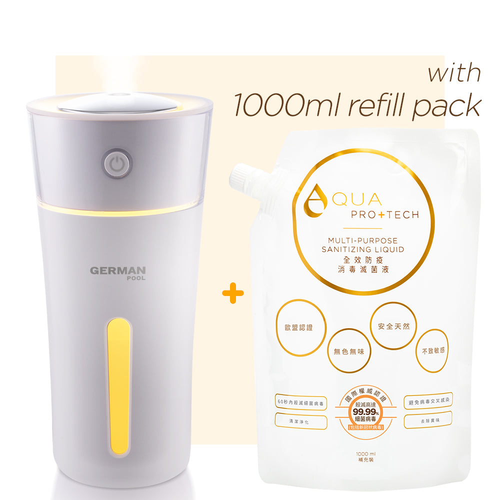 超聲波迷你加濕器 + 環保補充裝1000ml